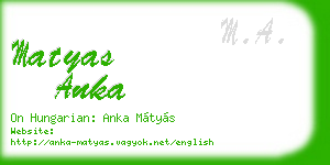 matyas anka business card